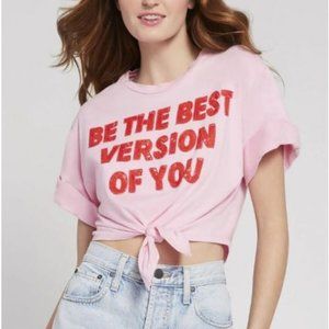 ALICE AND OLIVIA Be The Best Version of You cropped tee SMALL